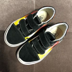 Vans Black Fire Velcro Sneakers Size US 13 Boys